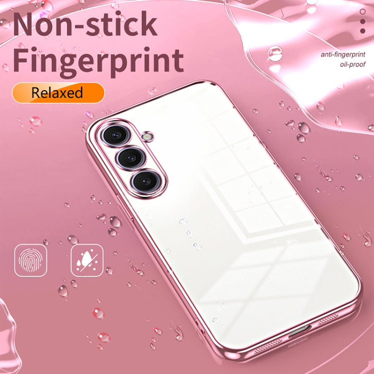 For Samsung Galaxy S25+ 5G Transparent Plating Fine Hole Phone Case(Pink) - Galaxy S25+ 5G Cases by buy2fix | Online Shopping UK | buy2fix