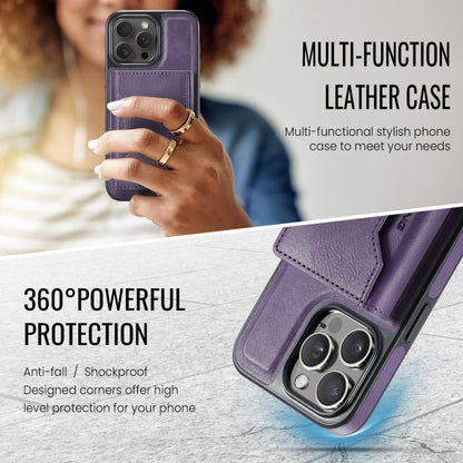 For iPhone 13 Pro Max DG.MING MAGKING-K2 Series MagSafe RFID Card Bag Detachable Phone Case(Purple) - iPhone 13 Pro Max Cases by DG.MING | Online Shopping UK | buy2fix