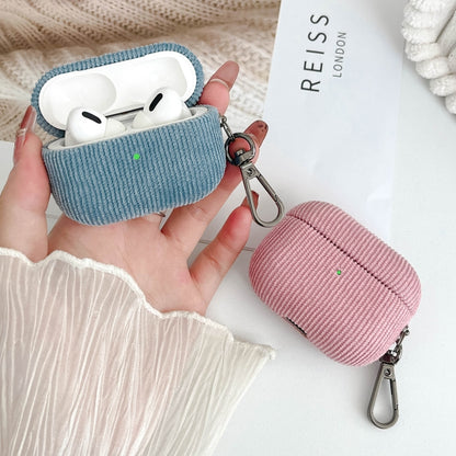 For AirPods Pro 2 Corduroy Cloth Pattern Earphone Protective Case(Khaki) - For AirPods Pro 2 by buy2fix | Online Shopping UK | buy2fix