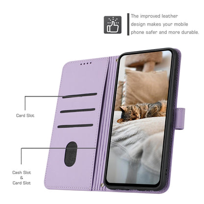 For Samsung Galaxy S25+ / S24+ 5G Embossed Kitten Phone Leather Case with Lanyard(Purple) - Galaxy S24+ 5G Cases by buy2fix | Online Shopping UK | buy2fix