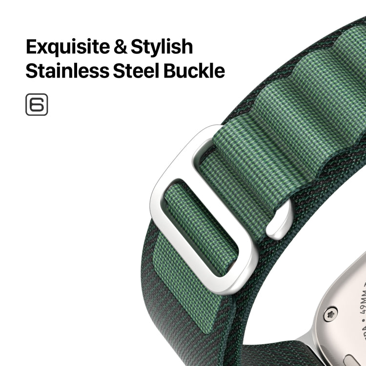 For Apple Watch 46mm / 49mm / 45mm / 44mm DUX DUCIS GS Series Nylon Loop Watch Band(Dark Green) - Watch Bands by DUX DUCIS | Online Shopping UK | buy2fix