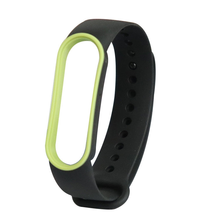 For Xiaomi Mi Band 5 Two-color TPE Watch Band(Black+Green) - Watch Bands by buy2fix | Online Shopping UK | buy2fix