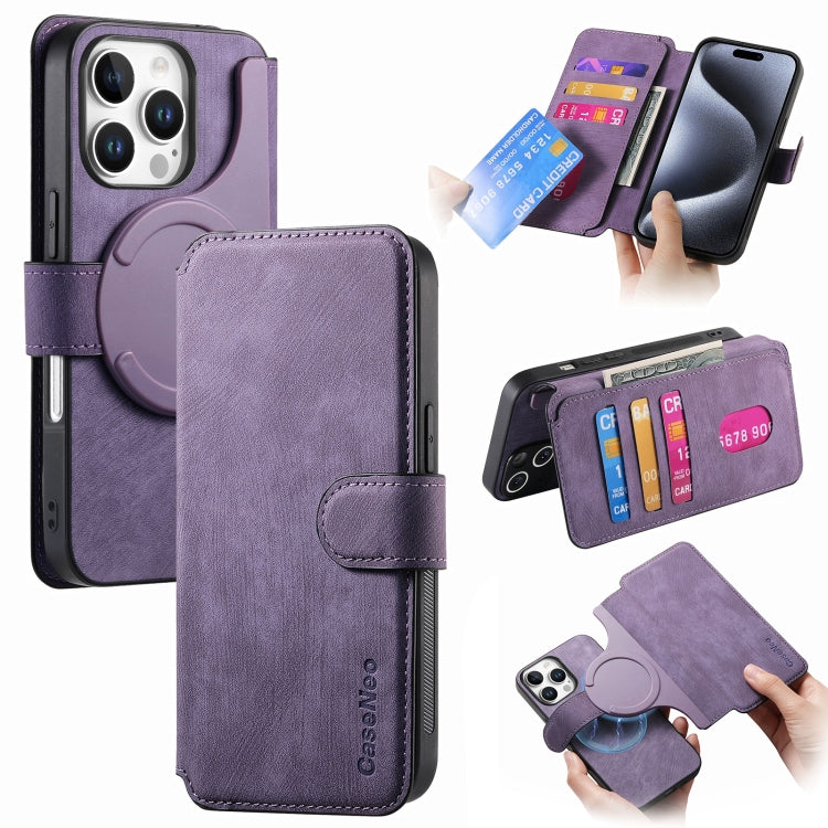 For iPhone 16 Pro Max CaseNeo MagSafe RFID Anti-theft Retro Leather Phone Case(Purple) - iPhone 16 Pro Max Cases by CaseNeo | Online Shopping UK | buy2fix