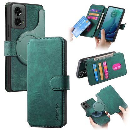 For Motorola Moto G 5G 2024 CaseNeo MagSafe RFID Anti-theft Retro Leather Phone Case(Green) - Motorola Cases by CaseNeo | Online Shopping UK | buy2fix