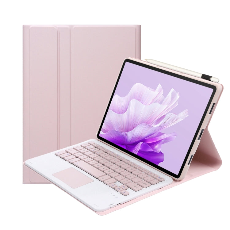 For Honor Pad X8a / X9 2024 AH25-A Ultra-thin Detachable Bluetooth Keyboard Leather Tablet Case with Touchpad(Pink White) - Huawei Keyboard by buy2fix | Online Shopping UK | buy2fix