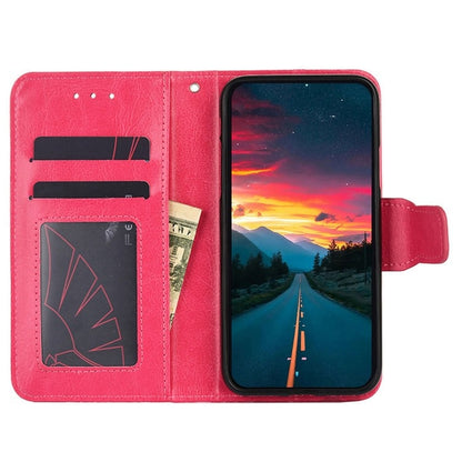 For iPhone 16 Crystal Texture Leather Phone Case(Rose Red) - iPhone 16 Cases by buy2fix | Online Shopping UK | buy2fix