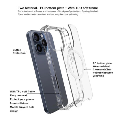 For iPhone 16 Pro IMAK Space Shield PC + TPU Airbag Shockproof MagSafe Phone Case(Transparent) - iPhone 16 Pro Cases by imak | Online Shopping UK | buy2fix