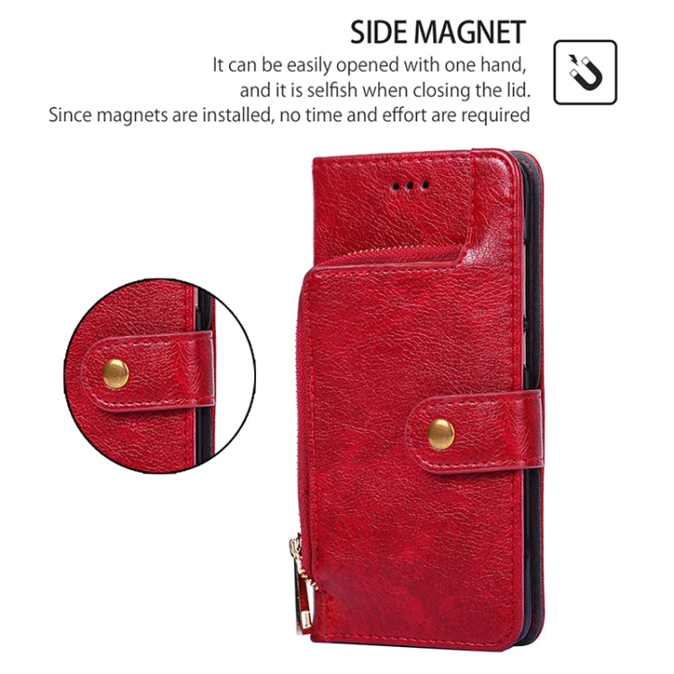 For iPhone 16 Zipper Bag Leather Phone Case(Red) - iPhone 16 Cases by buy2fix | Online Shopping UK | buy2fix