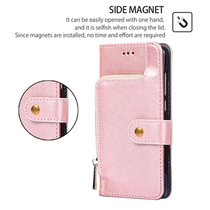 For iPhone 16 Zipper Bag Leather Phone Case(Rose Gold) - iPhone 16 Cases by buy2fix | Online Shopping UK | buy2fix