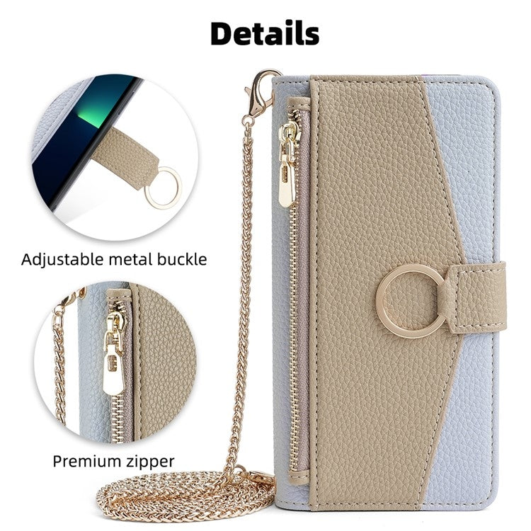 For iPhone 16 Crossbody Litchi Texture Leather Phone Case(Blue) - iPhone 16 Cases by buy2fix | Online Shopping UK | buy2fix