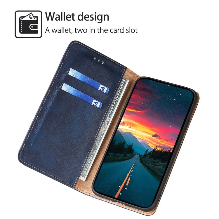 For iPhone 16 Plus Gloss Oil Solid Color Magnetic Leather Phone Case(Blue) - iPhone 16 Plus Cases by buy2fix | Online Shopping UK | buy2fix