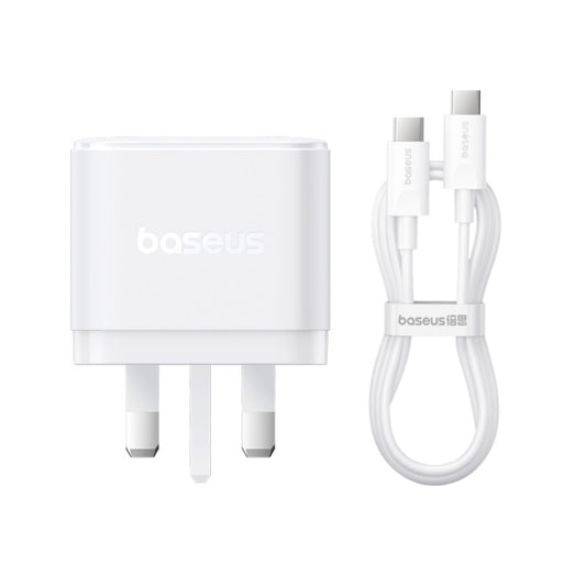 Baseus PD65W USB and 2 USB-C / Type-C Fast Charger With 1m Type-C Cable, Plug Type:UK Plug(White) - USB Charger by Baseus | Online Shopping UK | buy2fix