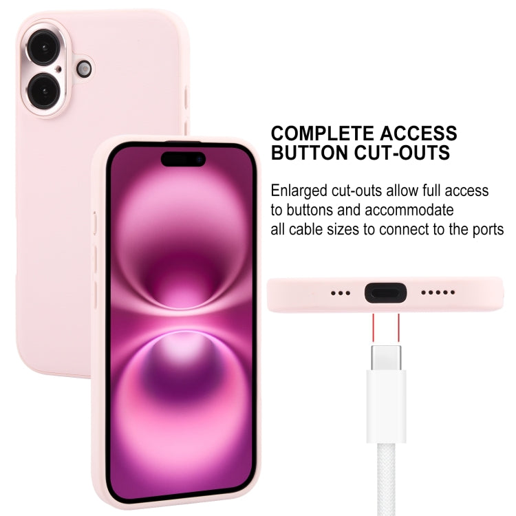 For iPhone 16 GEBEI Plain Leather TPU Hybrid PU Phone Case(Pink) - iPhone 16 Cases by GEBEI | Online Shopping UK | buy2fix