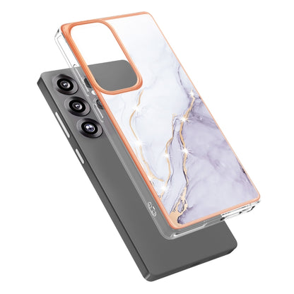 For Samsung Galaxy S25 Ultra 5G Electroplating Marble Pattern Dual-side IMD TPU Shockproof Phone Case(White 006) - Galaxy S25 Ultra 5G Cases by buy2fix | Online Shopping UK | buy2fix