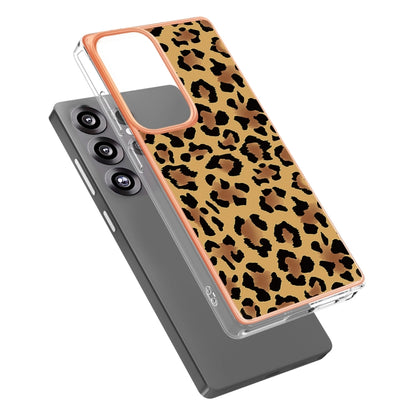 For Samsung Galaxy S25 Ultra 5G Electroplating Marble Dual-side IMD Phone Case(Leopard Print) - Galaxy S25 Ultra 5G Cases by buy2fix | Online Shopping UK | buy2fix