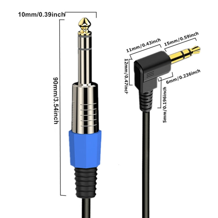 6.5mm to 3.5mm Elbow Guitar Loudspeaker Coiled 6.35mm Audio Cable, Length: 0.5m(Black) - Microphone Audio Cable & Connector by buy2fix | Online Shopping UK | buy2fix