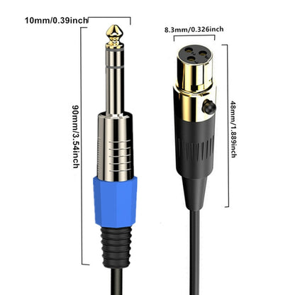 Mini 3 Pin XLR to 6.35mm Stereo Microphone Aux Audio Cable Coiled Adapter Cable, Length: 0.5m(Black) - Microphone Audio Cable & Connector by buy2fix | Online Shopping UK | buy2fix