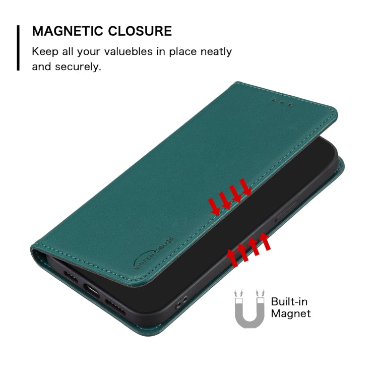 For Samsung Galaxy S25 Ultra 5G Magnetic Leather Phone Case(Green) - Galaxy S25 Ultra 5G Cases by buy2fix | Online Shopping UK | buy2fix