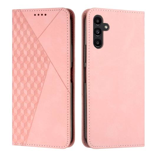 For Samsung Galaxy S25 / S24 5G Diamond Splicing Skin Feel Magnetic Leather Phone Case(Rose Gold) - Galaxy S25 5G Cases by buy2fix | Online Shopping UK | buy2fix