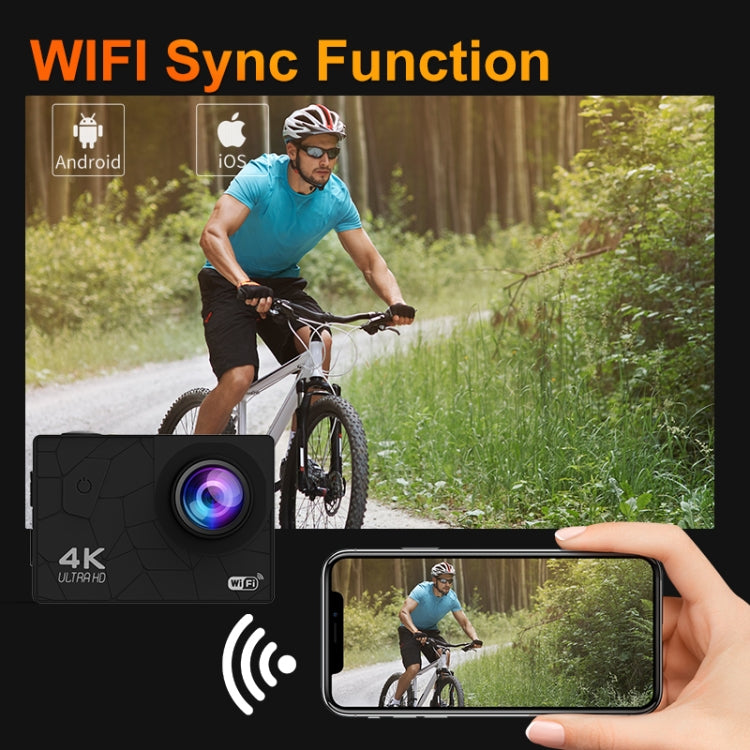 I5-361 2.0 inch IPS HD Screen Wide Angle 4K WiFi Action Camera, Style:without Remote Control - Video Cameras by buy2fix | Online Shopping UK | buy2fix