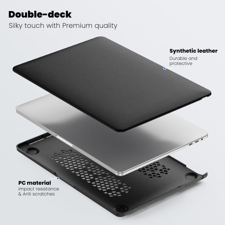 For MacBook Pro 13.3 inch M1 A2338 Business Magnetic Holder PC + PU Laptop Protective Case(Black) - MacBook Pro Cases by buy2fix | Online Shopping UK | buy2fix