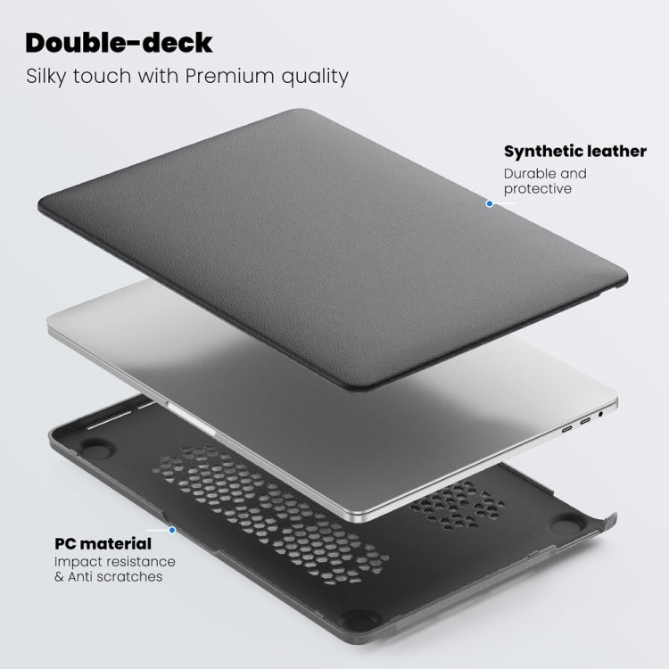 For MacBook Pro 13.3 inch M1 A2338 Business Magnetic Holder PC + PU Laptop Protective Case(Grey) - MacBook Pro Cases by buy2fix | Online Shopping UK | buy2fix