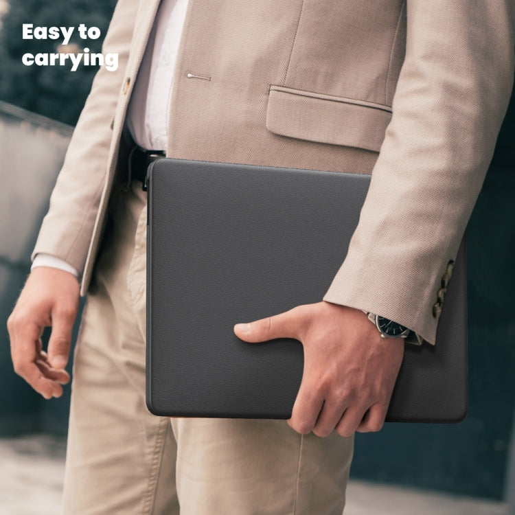 For MacBook Pro 13.3 inch M1 A2338 Business Magnetic Holder PC + PU Laptop Protective Case(Grey) - MacBook Pro Cases by buy2fix | Online Shopping UK | buy2fix