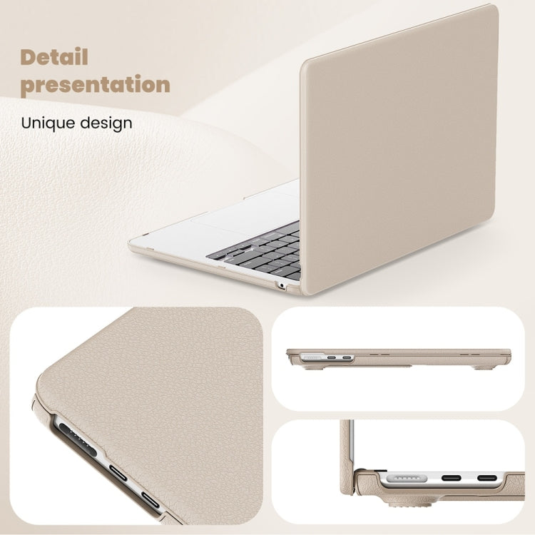 For MacBook Air 15.3 inch A3114 / A2941 Business Magnetic Holder PC + PU Laptop Protective Case(Gold) - MacBook Air Cases by buy2fix | Online Shopping UK | buy2fix