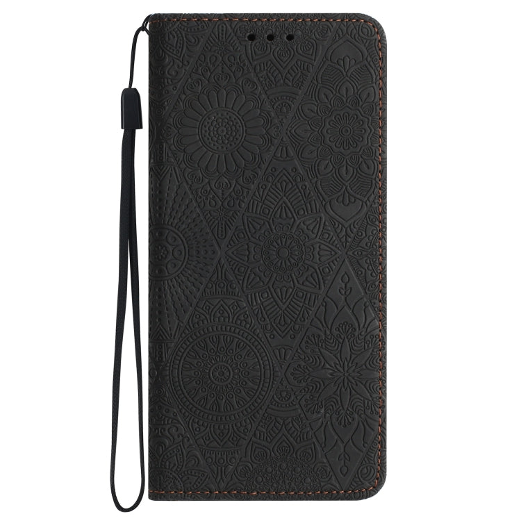 For Samsung Galaxy S25 5G Ethnic Embossed Adsorption Leather Phone Case(Black) - Galaxy S25 5G Cases by buy2fix | Online Shopping UK | buy2fix