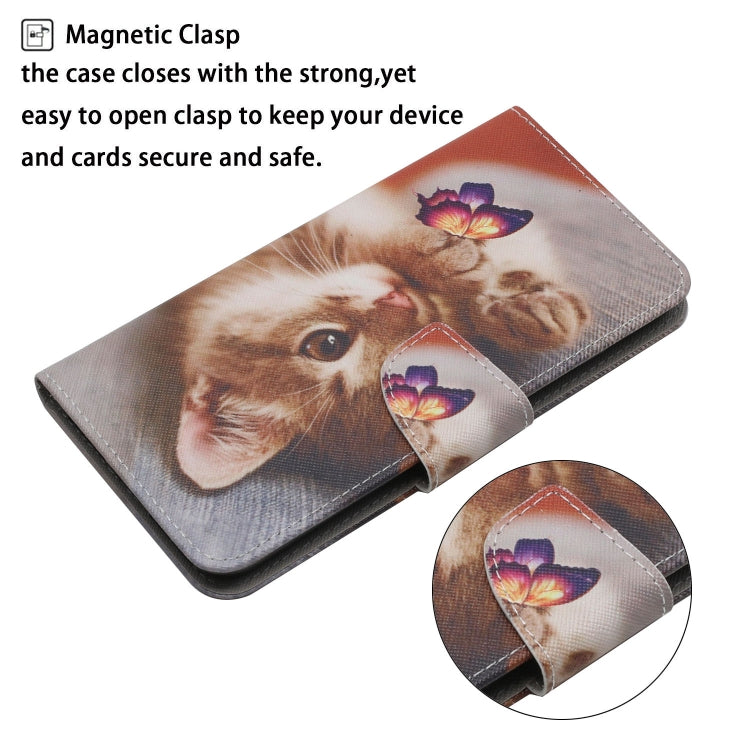 For Samsung Galaxy S25 Ultra 5G Colored Drawing Pattern Leather Phone Case(Butterfly Cat) - Galaxy S25 Ultra 5G Cases by buy2fix | Online Shopping UK | buy2fix