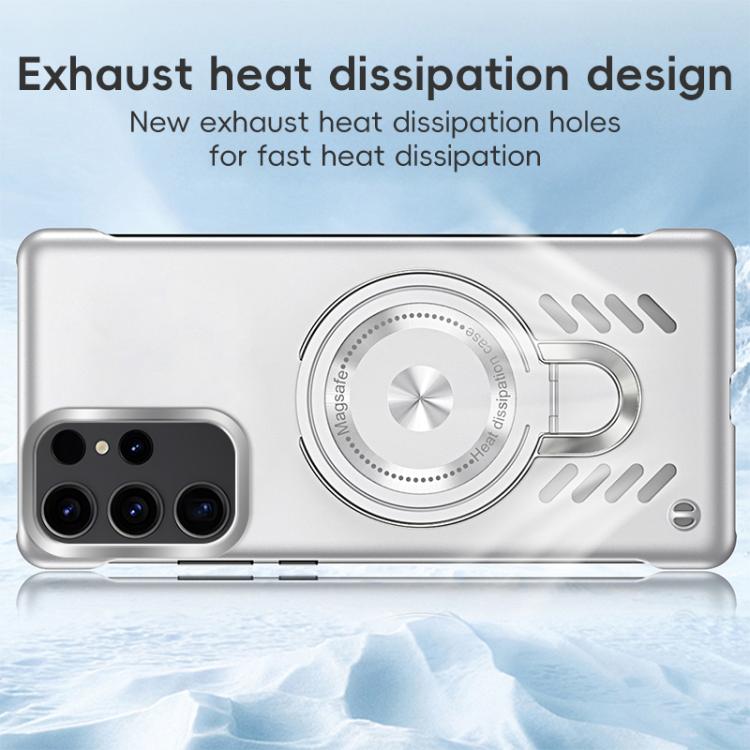 For Samsung Galaxy S25 Ultra 5G Ice Sense Series Graphene Cooling MagSafe Holder Phone Case(Silver) - Galaxy S25 Ultra 5G Cases by buy2fix | Online Shopping UK | buy2fix