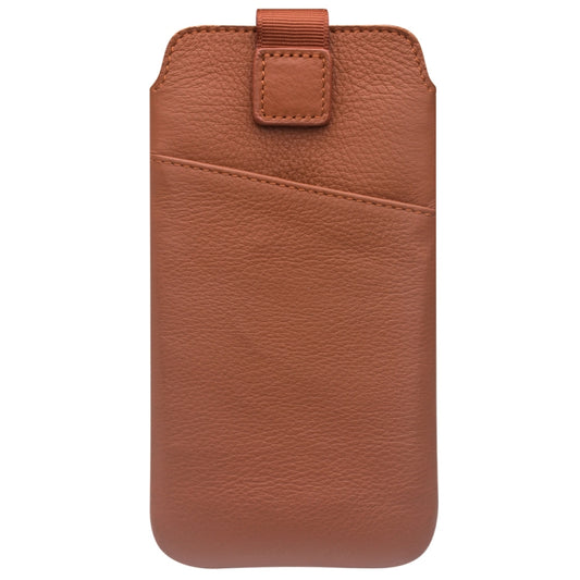 For iPhone X / XS QIALINO Nappa Texture Top-grain Leather Liner Bag with Card Slots(Brown) - More iPhone Cases by QIALINO | Online Shopping UK | buy2fix