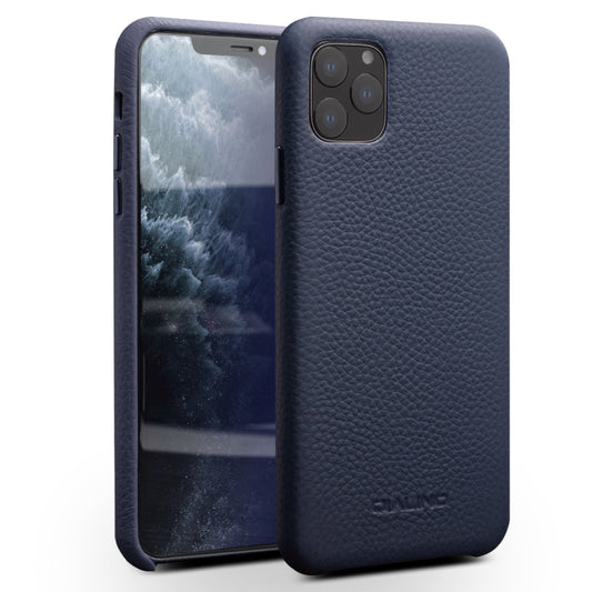 For iPhone 11 Pro QIALINO Shockproof Top-grain Leather Protective Case(Royal Blue) - iPhone 11 Pro Cases by QIALINO | Online Shopping UK | buy2fix