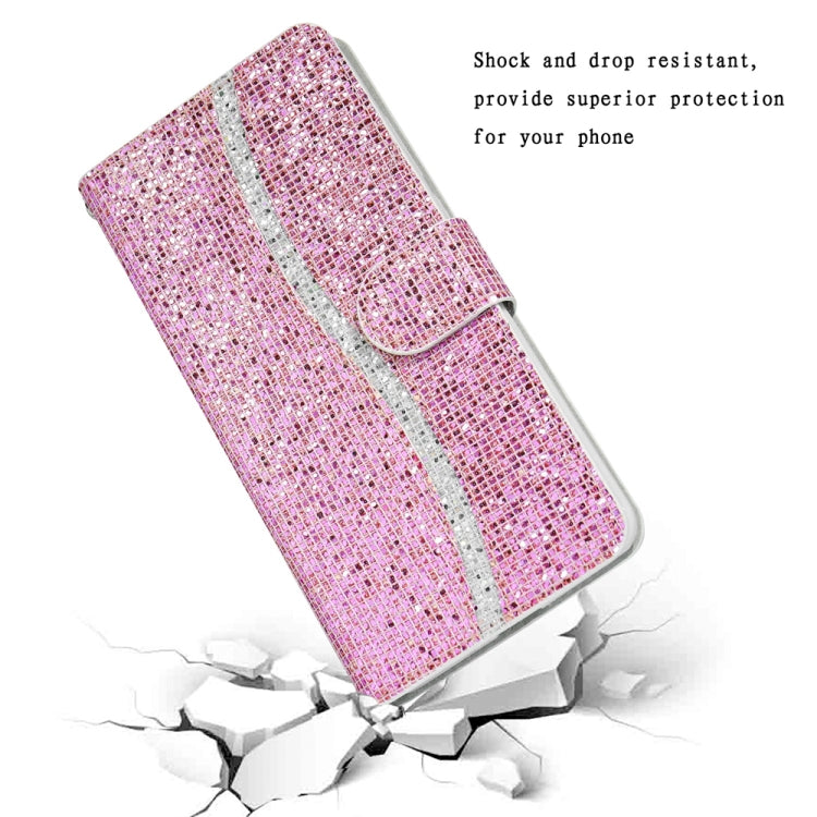 For Samsung Galaxy S25+ 5G Glitter Powder Filp Leather Phone Case(Pink) - Galaxy S25+ 5G Cases by buy2fix | Online Shopping UK | buy2fix