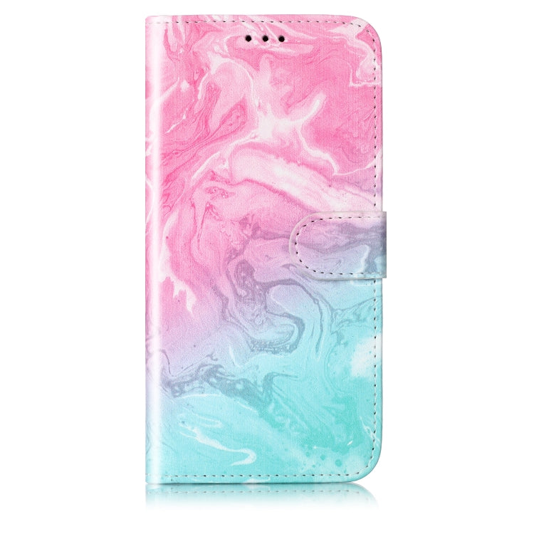 For OnePlus 13 Colored Drawing Marble Pattern Leather Phone Case(Pink Green Marble) - OnePlus Cases by buy2fix | Online Shopping UK | buy2fix