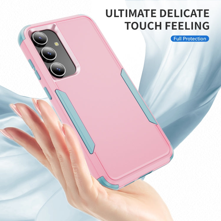 For Samsung Galaxy S25 5G TPU + PC Shockproof Protective Phone Case(Pink + Grey Green) - Galaxy S25 5G Cases by buy2fix | Online Shopping UK | buy2fix