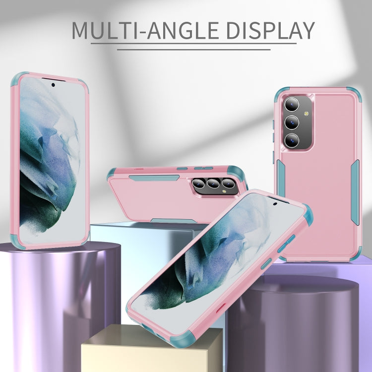 For Samsung Galaxy S25+ 5G TPU + PC Shockproof Protective Phone Case(Pink + Grey Green) - Galaxy S25+ 5G Cases by buy2fix | Online Shopping UK | buy2fix