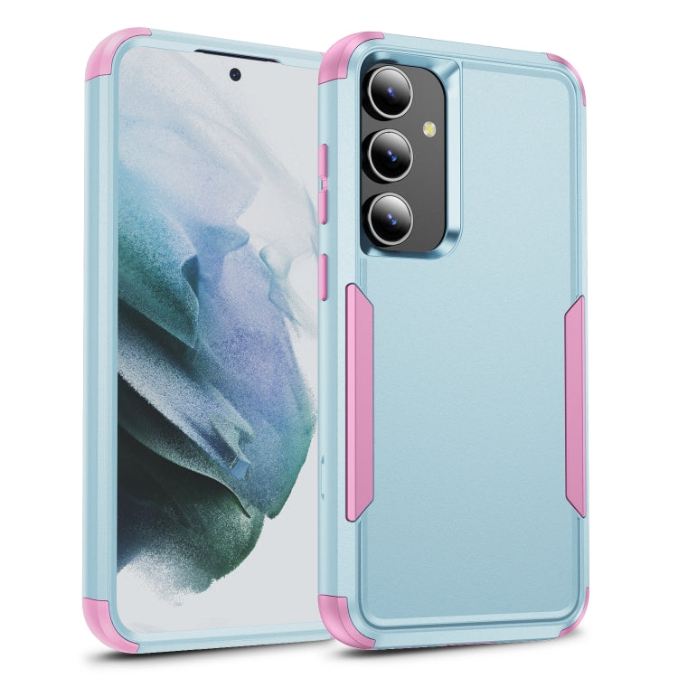 For Samsung Galaxy S25+ 5G TPU + PC Shockproof Protective Phone Case(Grey Green + Pink) - Galaxy S25+ 5G Cases by buy2fix | Online Shopping UK | buy2fix