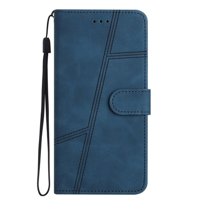 For Samsung Galaxy S25 5G Skin-feel Stitching Leather Phone Case(Blue) - Galaxy S25 5G Cases by buy2fix | Online Shopping UK | buy2fix