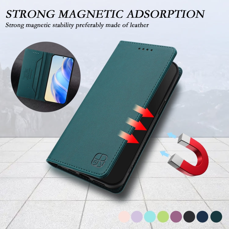 For Samsung Galaxy S24 / S25 5G RC01 Dual-Folded Magnetic Suction RFID Leather Phone Case(Dark Green) - Galaxy S25 5G Cases by buy2fix | Online Shopping UK | buy2fix