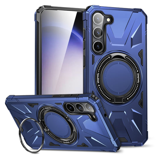 For Samsung Galaxy S25+ 5G MagSafe Magnetic Shockproof Phone Case with Ring Holder(Navy Blue) - Galaxy S25+ 5G Cases by buy2fix | Online Shopping UK | buy2fix