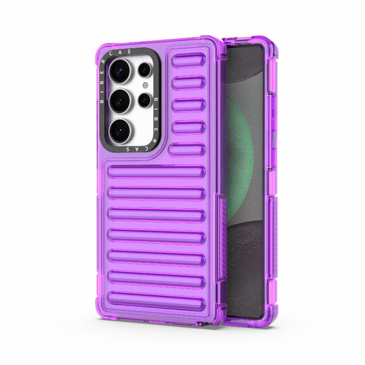 For Samsung Galaxy S25 Ultra 5G High Transparency TPU Hybrid PC Airbag Phone Case(Transparent Purple) - Galaxy S25 Ultra 5G Cases by buy2fix | Online Shopping UK | buy2fix