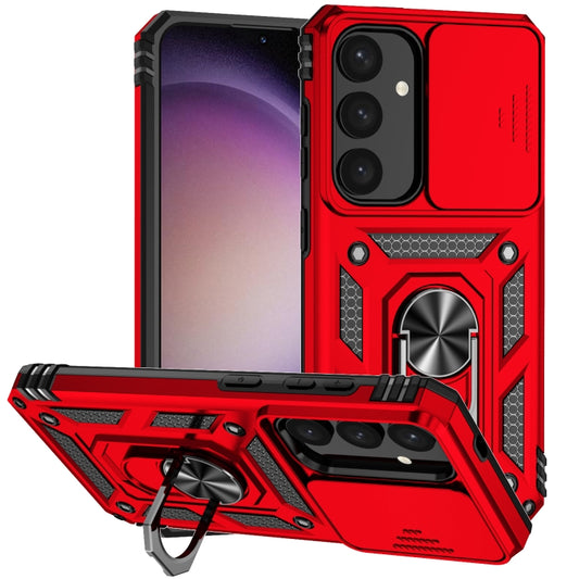 For Samsung Galaxy S25+ 5G Sliding Camshield Holder Phone Case(Red) - Galaxy S25+ 5G Cases by buy2fix | Online Shopping UK | buy2fix