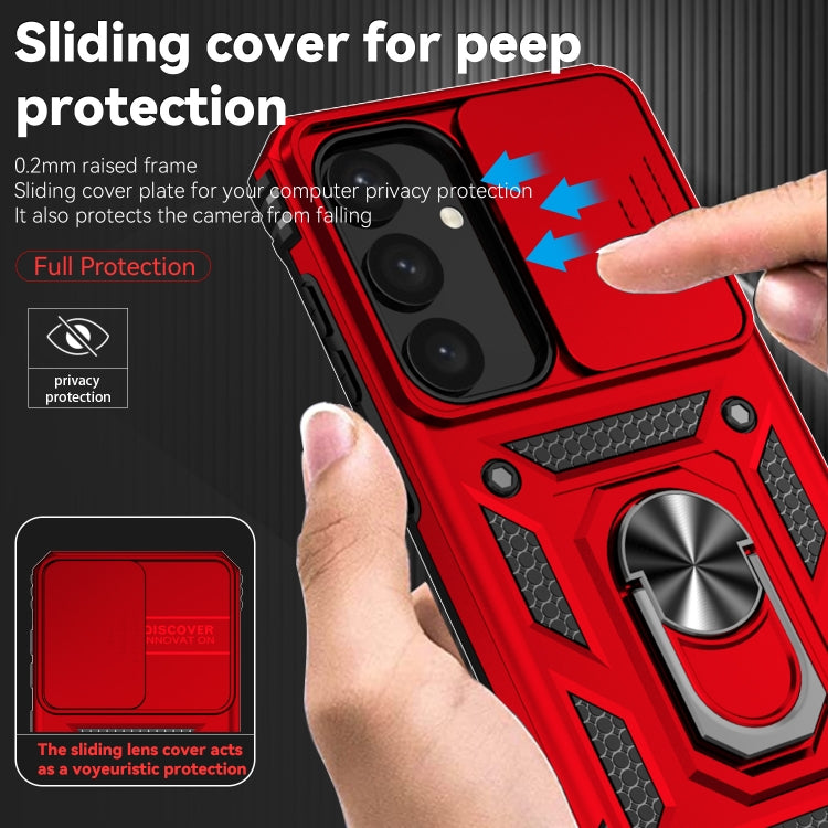 For Samsung Galaxy S25+ 5G Sliding Camshield Holder Phone Case(Red) - Galaxy S25+ 5G Cases by buy2fix | Online Shopping UK | buy2fix