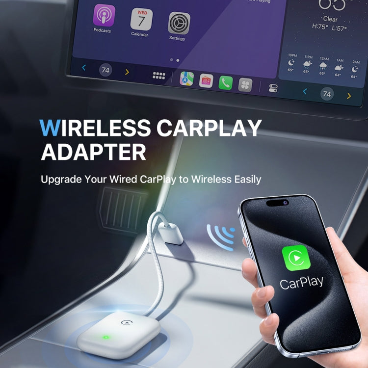 USB Interface Wired to Wireless Car CarPlay Adapter(White) - Bluetooth Adapters by buy2fix | Online Shopping UK | buy2fix