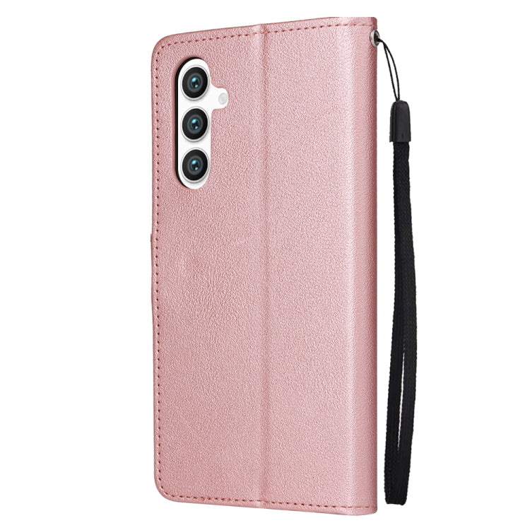 For Samsung Galaxy S25+ 5G 3-Card Slots Multifunctional Leather Phone Case(Rose Gold) - Galaxy S25+ 5G Cases by buy2fix | Online Shopping UK | buy2fix