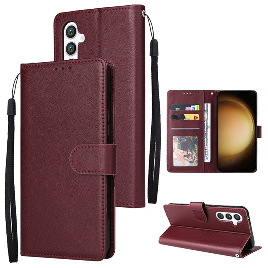 For Samsung Galaxy S25+ 5G 3-Card Slots Multifunctional Leather Phone Case(Wine Red) - Galaxy S25+ 5G Cases by buy2fix | Online Shopping UK | buy2fix