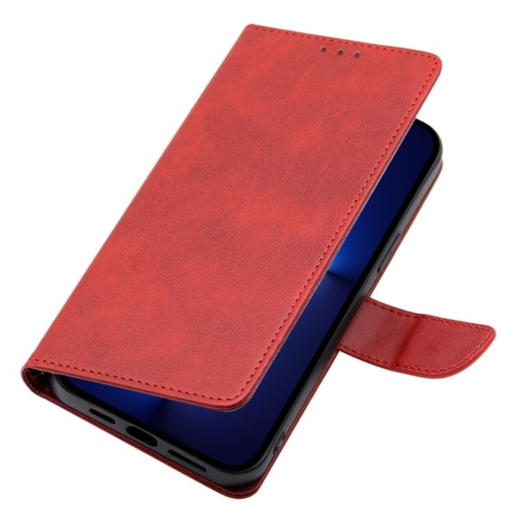 For Samsung Galaxy S25+ 5G Calf Texture Buckle Flip Leather Phone Case(Red) - Galaxy S25+ 5G Cases by buy2fix | Online Shopping UK | buy2fix