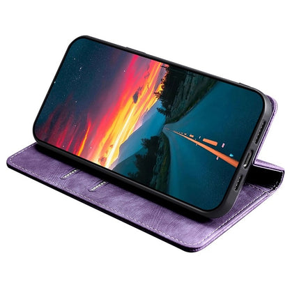 For Samsung Galaxy S25+ 5G RFID Anti-theft Brush Magnetic Leather Phone Case(Purple) - Galaxy S25+ 5G Cases by buy2fix | Online Shopping UK | buy2fix