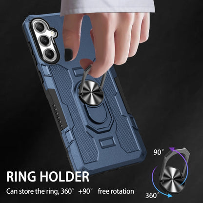 For Samsung Galaxy S25+ 5G Ring Holder Armor Hybrid Phone Case(Blue) - Galaxy S25+ 5G Cases by buy2fix | Online Shopping UK | buy2fix